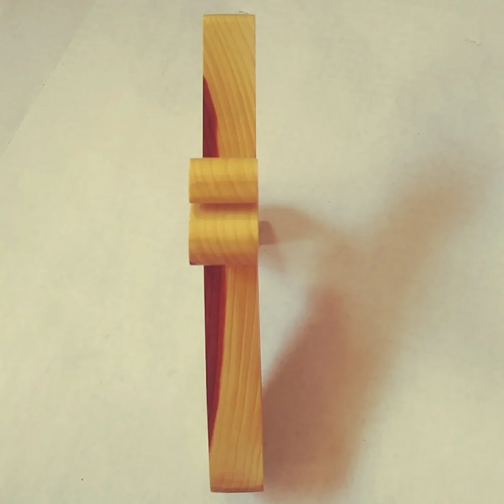 Wooden 'Jesus' Cross Wall Decor in Natural Brown and Cream